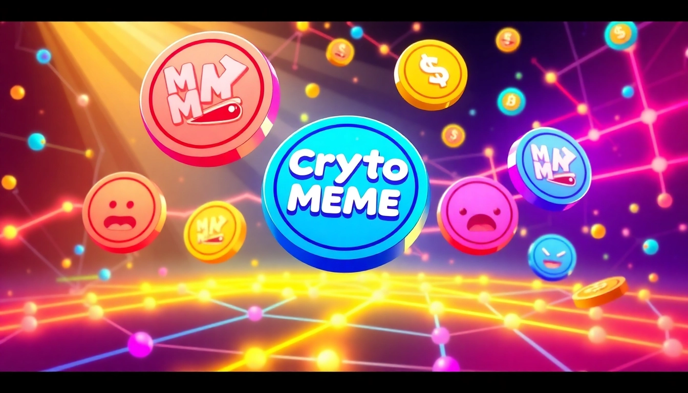 Engaging illustration of Crypto Meme Coins dominating the crypto space with vibrant visuals and