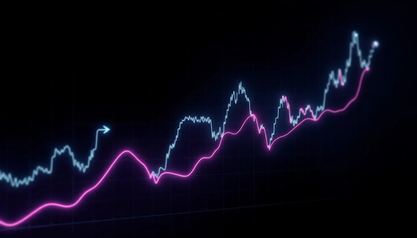 Aicoin logo with digital market charts illustrating growth and data analysis in a sleek, modern